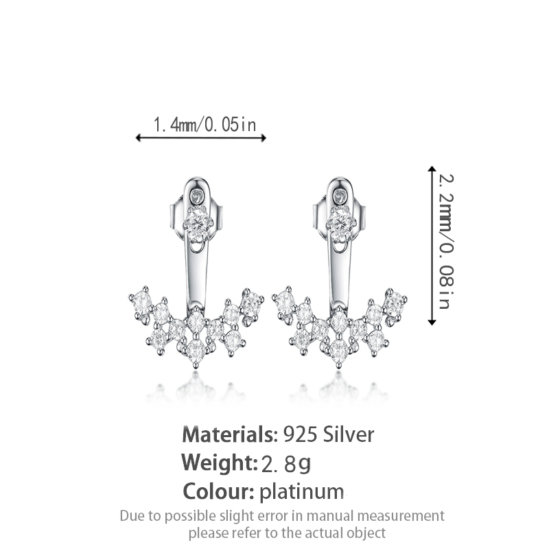 1 Paire Dame Style Classique Géométrique Incruster Argent Sterling Zircon Boucles D'oreilles display picture 1