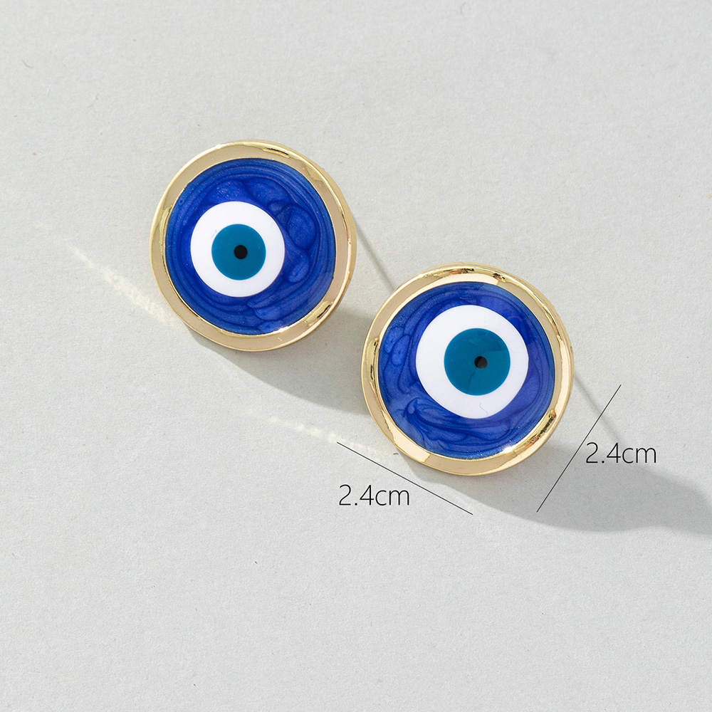 1 Pair Cool Style Devil's Eye Enamel Alloy Ear Studs display picture 2
