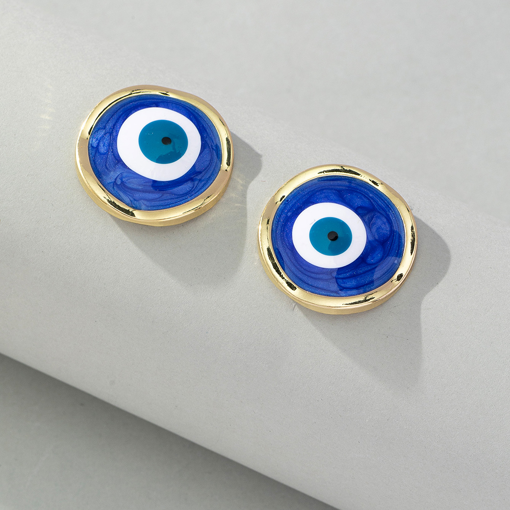 1 Pair Cool Style Devil's Eye Enamel Alloy Ear Studs display picture 4