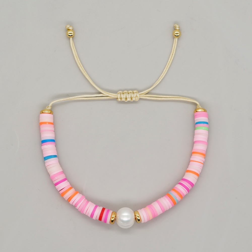 Vacation Simple Style Colorful Rope Soft Clay Women's Bracelets display picture 7