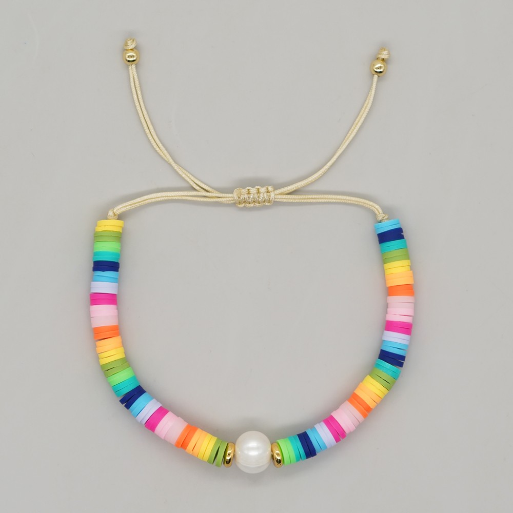 Vacation Simple Style Colorful Rope Soft Clay Women's Bracelets display picture 8