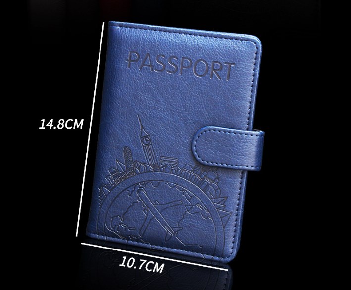 Unisex Business Letter Airplane Pu Leather Rfid Passport Holders display picture 5