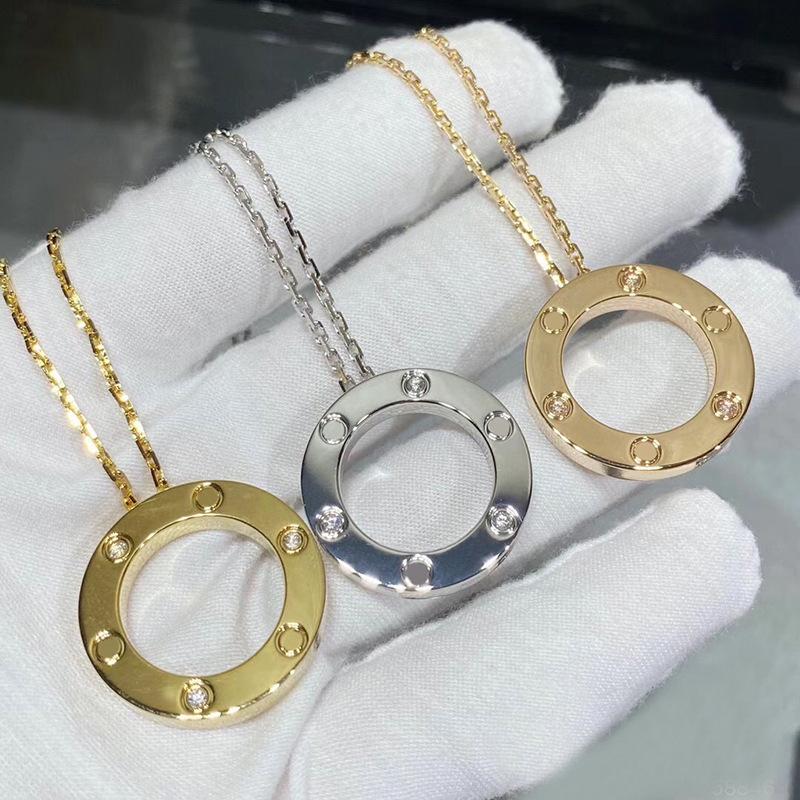Basic Simple Style Commute Circle Titanium Steel Inlay Zircon Pendant Necklace display picture 4