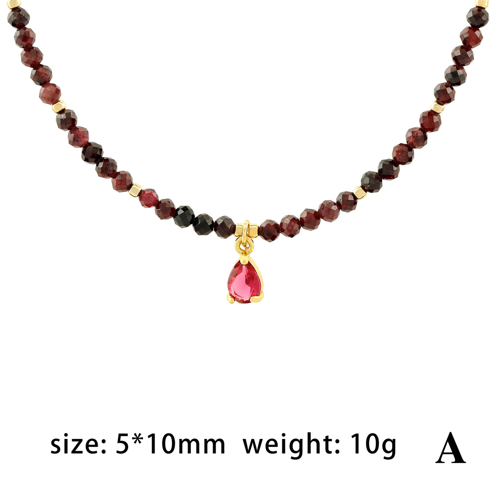 Vintage Style Water Droplets Heart Shape Artificial Gemstones Freshwater Pearl Copper Beaded Plating Inlay Zircon 18k Gold Plated Pendant Necklace display picture 7