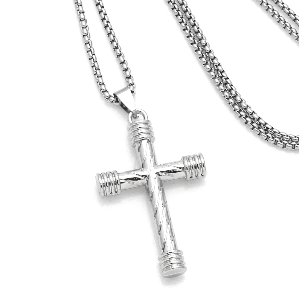 Hip-hop Punk Cool Style Cross Stainless Steel Alloy Plating Unisex Pendant Necklace Long Necklace display picture 5