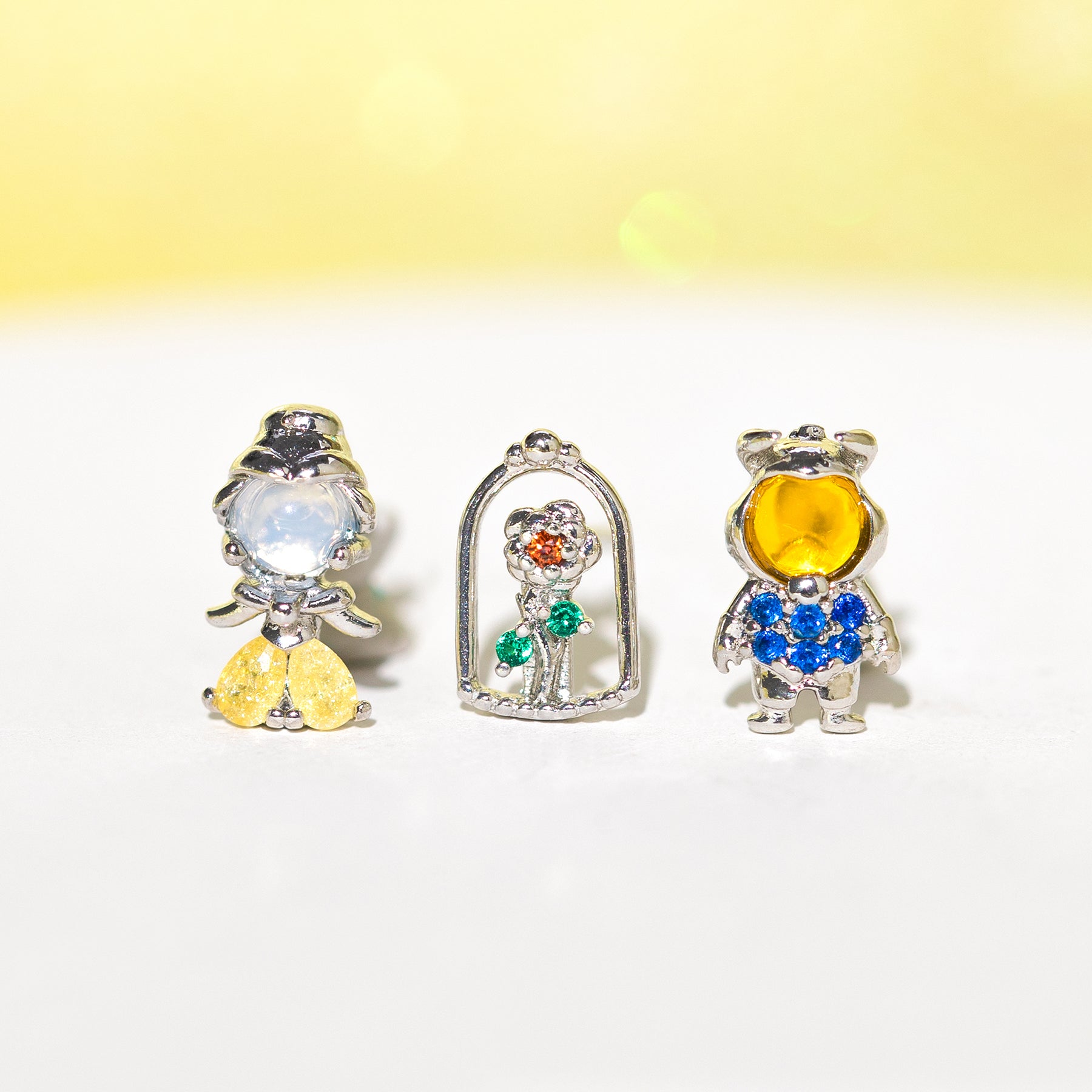 1 Set Sweet Cartoon Plating Inlay Brass Zircon 18k Gold Plated Ear Studs display picture 5