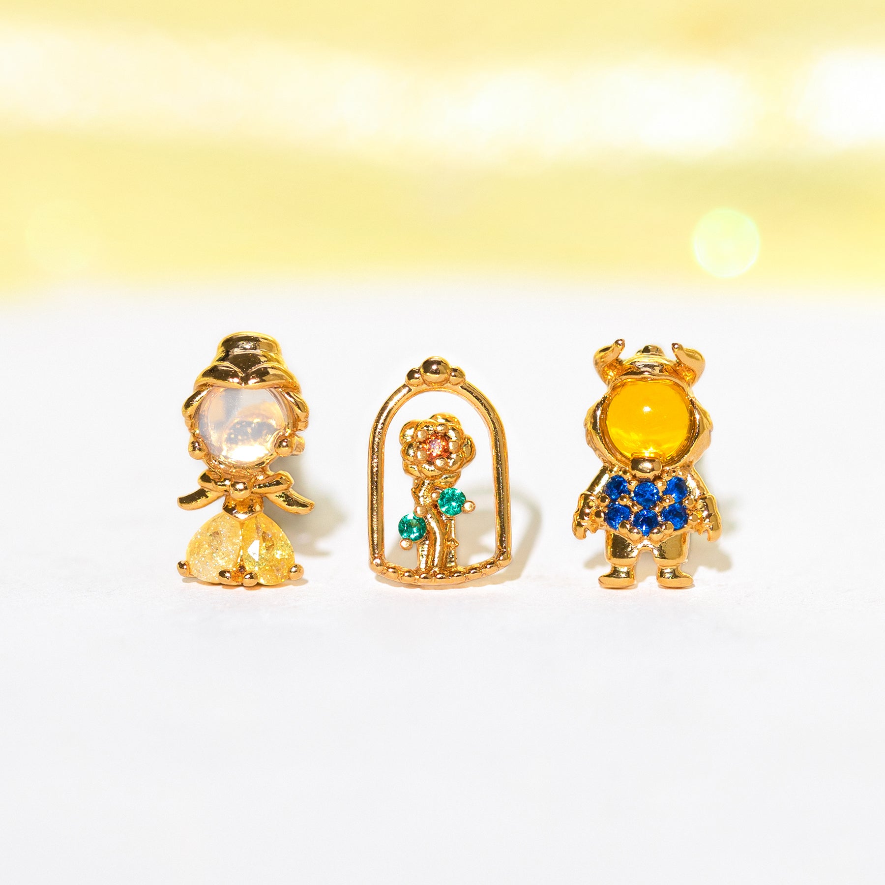 1 Set Sweet Cartoon Plating Inlay Brass Zircon 18k Gold Plated Ear Studs display picture 3