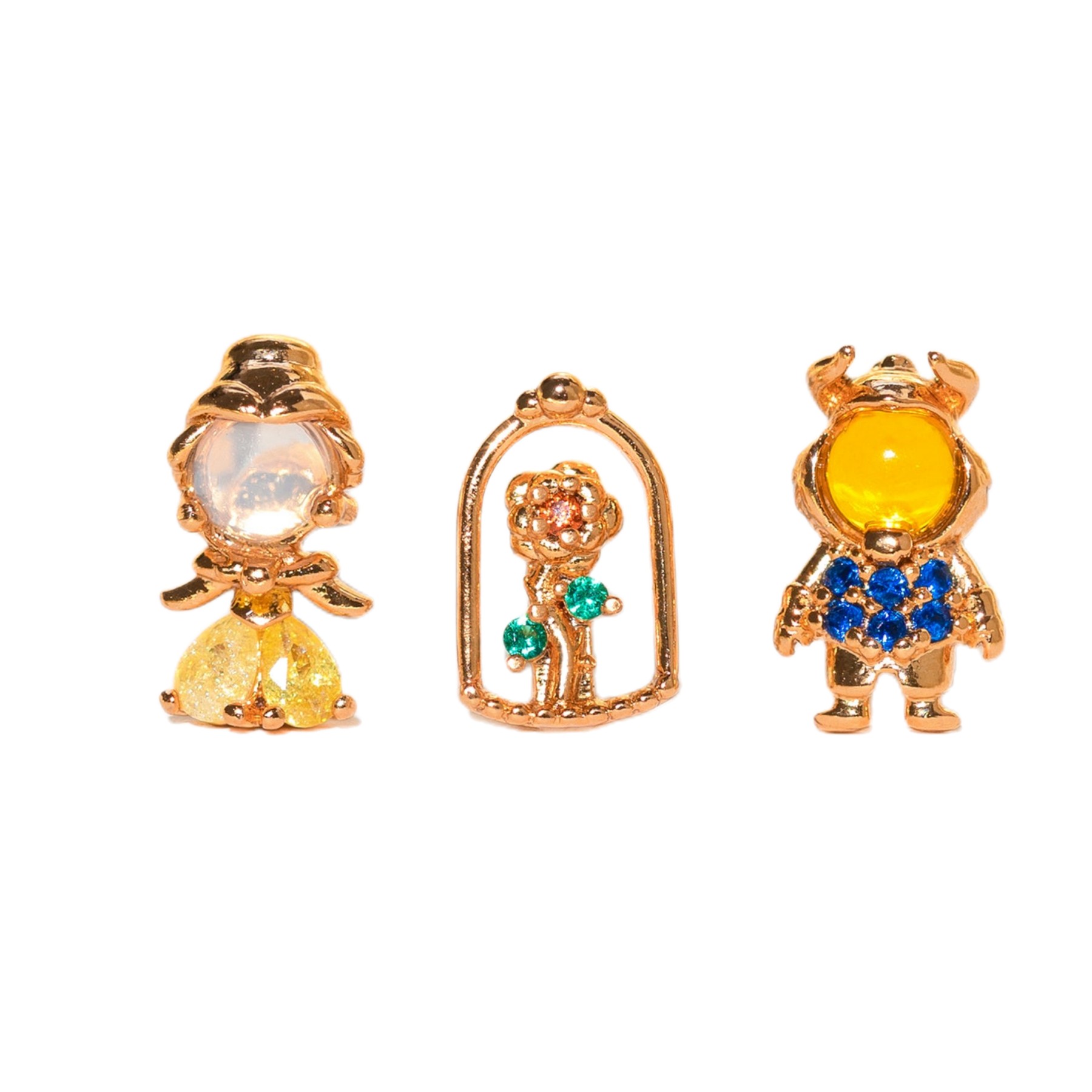 1 Set Sweet Cartoon Plating Inlay Brass Zircon 18k Gold Plated Ear Studs display picture 4
