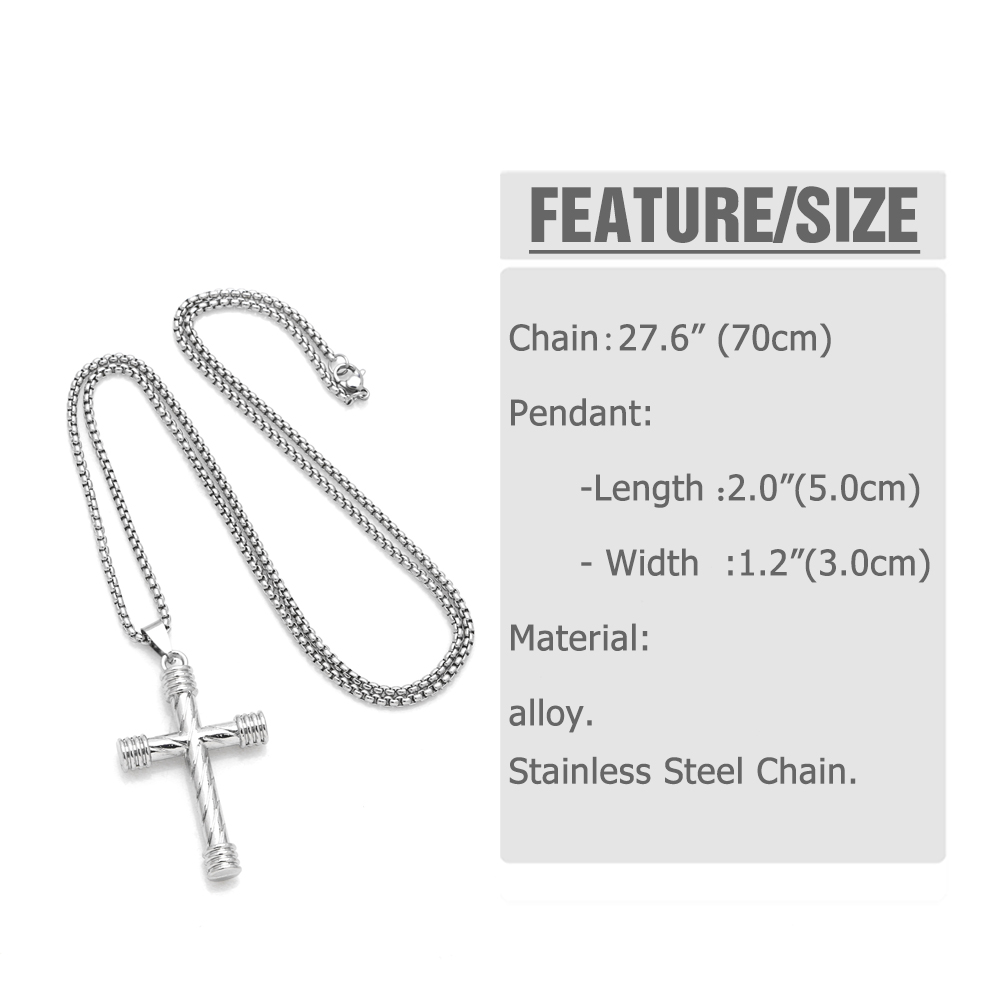 Hip-hop Punk Cool Style Cross Stainless Steel Alloy Plating Unisex Pendant Necklace Long Necklace display picture 1