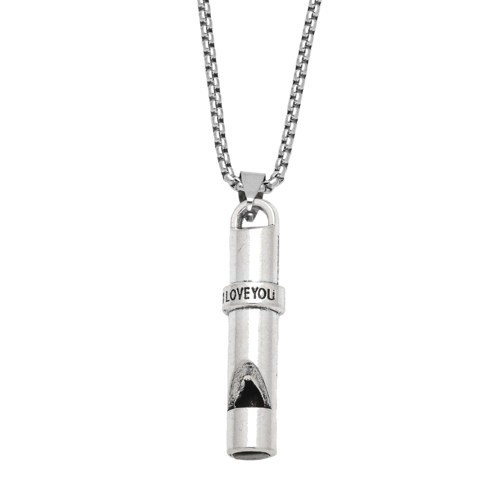 Hip-hop Cool Style Whistle Letter Stainless Steel Alloy Plating Women's Pendant Necklace Long Necklace display picture 4