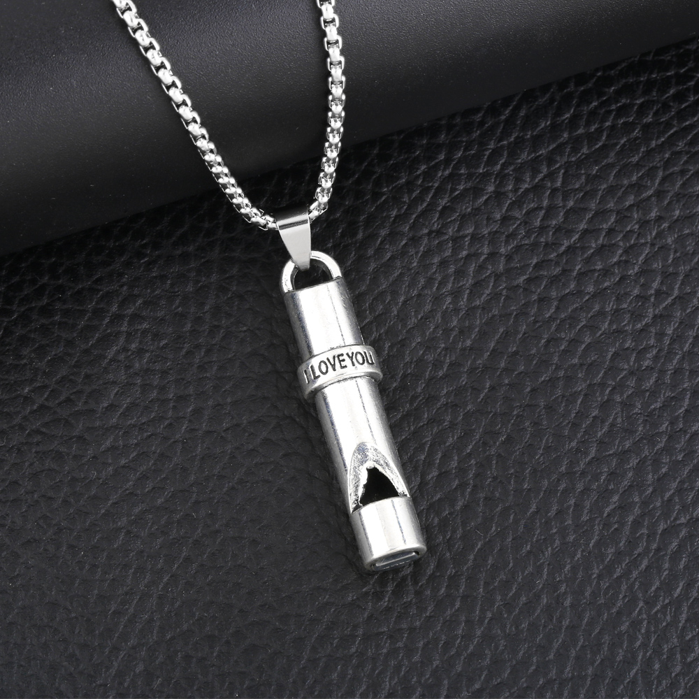 Hip-hop Cool Style Whistle Letter Stainless Steel Alloy Plating Women's Pendant Necklace Long Necklace display picture 3