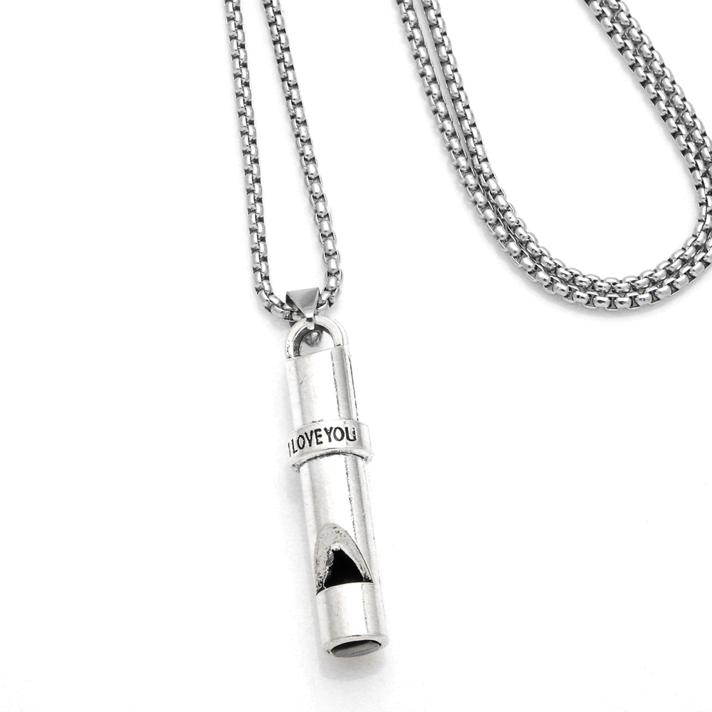 Hip-hop Cool Style Whistle Letter Stainless Steel Alloy Plating Women's Pendant Necklace Long Necklace display picture 5
