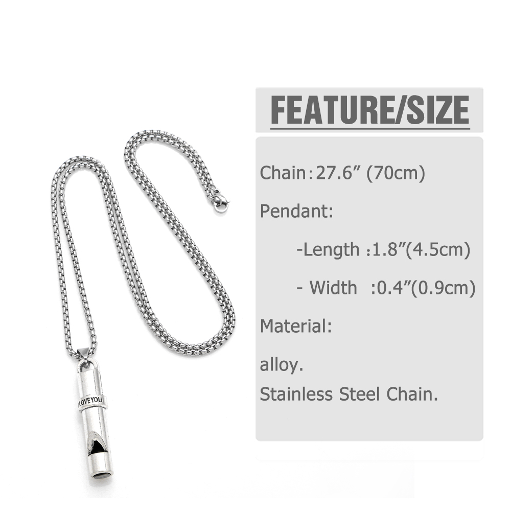 Hip-hop Cool Style Whistle Letter Stainless Steel Alloy Plating Women's Pendant Necklace Long Necklace display picture 1