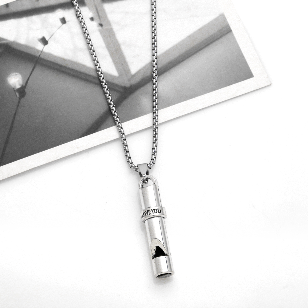 Hip-hop Cool Style Whistle Letter Stainless Steel Alloy Plating Women's Pendant Necklace Long Necklace display picture 7