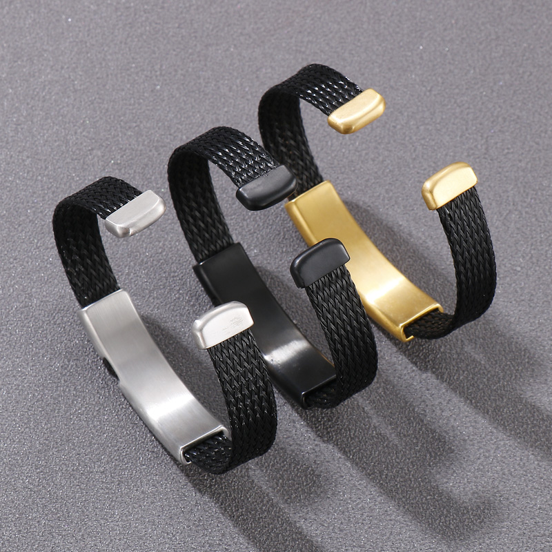 Punk Cool Style Pentagram Stainless Steel 18K Gold Plated Men'S Cuff Bracelets display picture 4