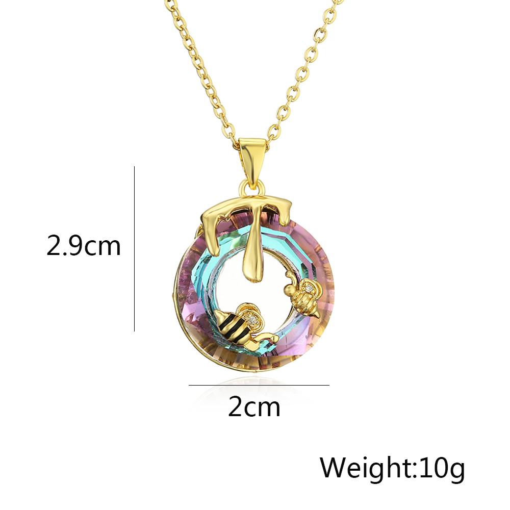 Modern Style Bee Copper Plating Inlay Zircon 18k Gold Plated Pendant Necklace display picture 1