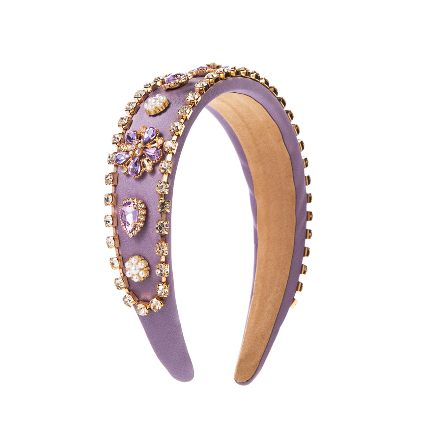 Elegant Luxurious Baroque Style Flower Cloth Inlay Rhinestones Hair Band display picture 7