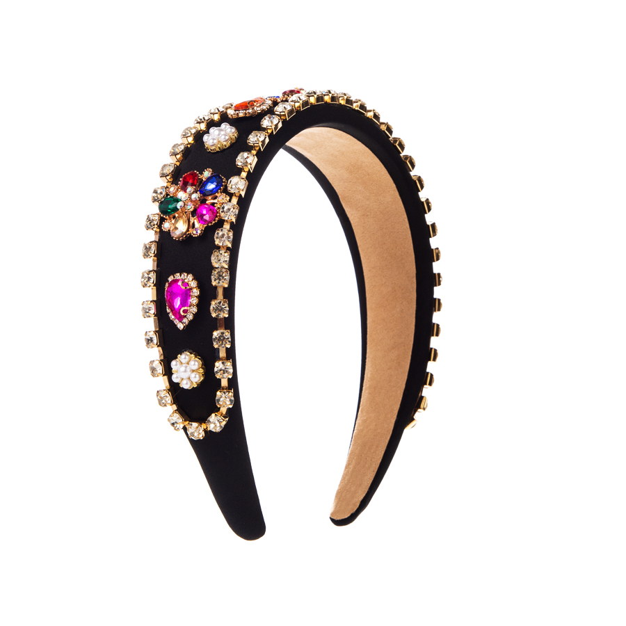 Elegant Luxurious Baroque Style Flower Cloth Inlay Rhinestones Hair Band display picture 9