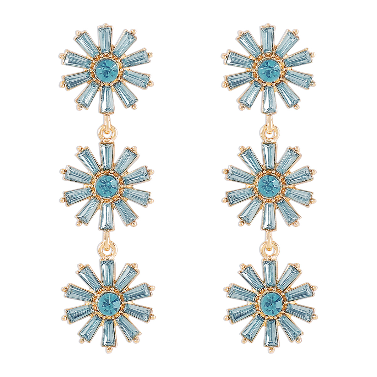 1 Paar Elegant Vintage-stil Süss Blume Inlay Legierung Künstlicher Diamant Tropfenohrringe display picture 4