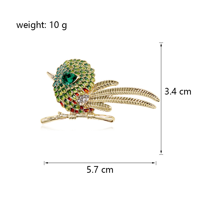 Elegante Estilo Clásico Pájaro Aleación Esmalte Embutido Diamantes De Imitación Unisexo Broches display picture 1