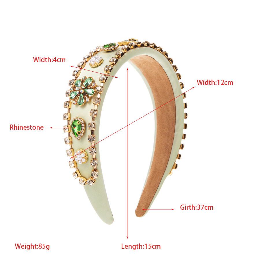 Elegant Luxurious Baroque Style Flower Cloth Inlay Rhinestones Hair Band display picture 1
