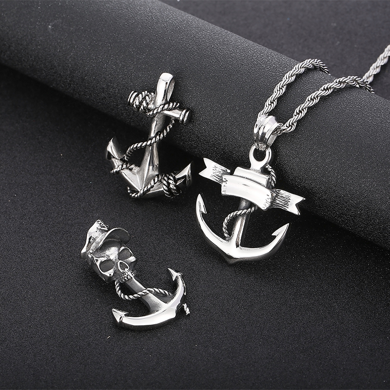Rock Punk Anchor Skull Stainless Steel Charms Jewelry Accessories display picture 4