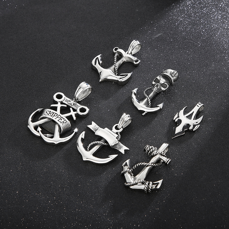 Rock Punk Anchor Skull Stainless Steel Charms Jewelry Accessories display picture 6