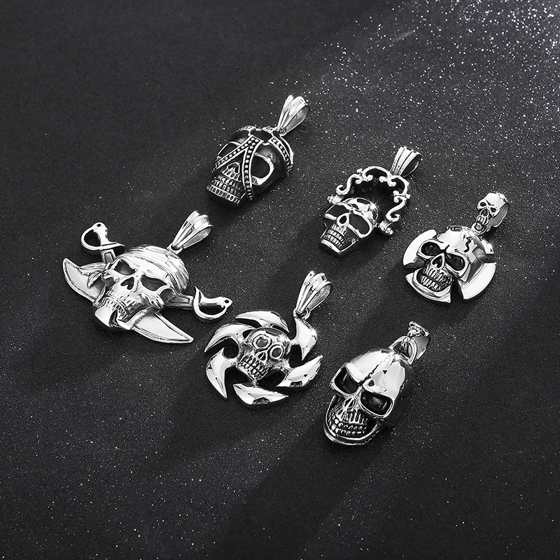 Rock Punk Skull Stainless Steel Titanium Steel Charms Jewelry Accessories display picture 4