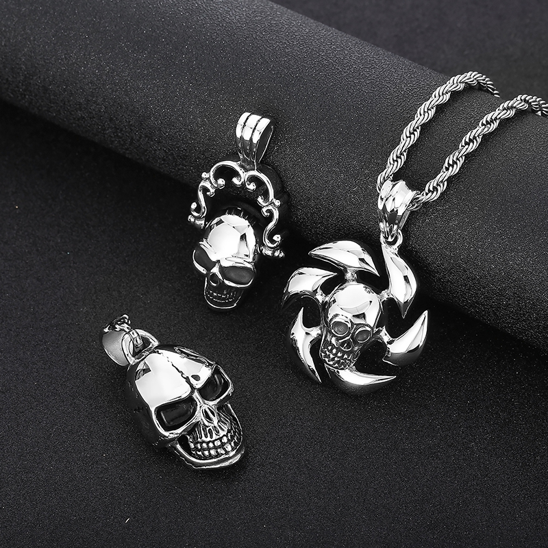 Rock Punk Skull Stainless Steel Titanium Steel Charms Jewelry Accessories display picture 5