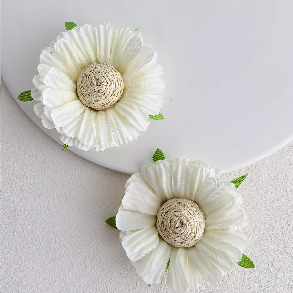1 Pair Vacation Flower Alloy Raffia Ear Studs display picture 10
