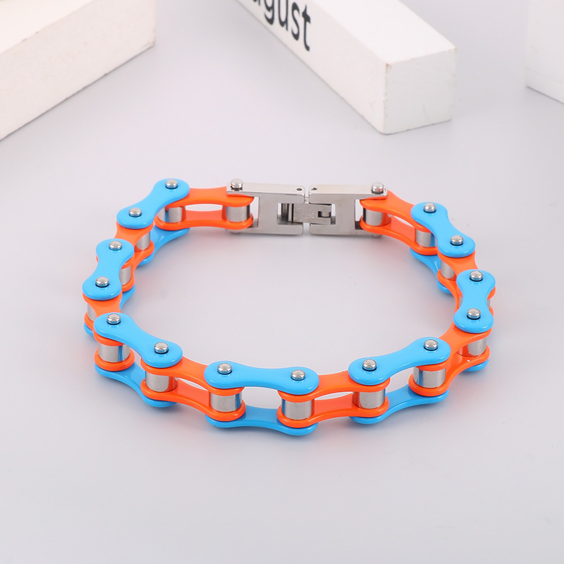 Hip-hop Color Block Solid Color Titanium Steel Bracelets display picture 3