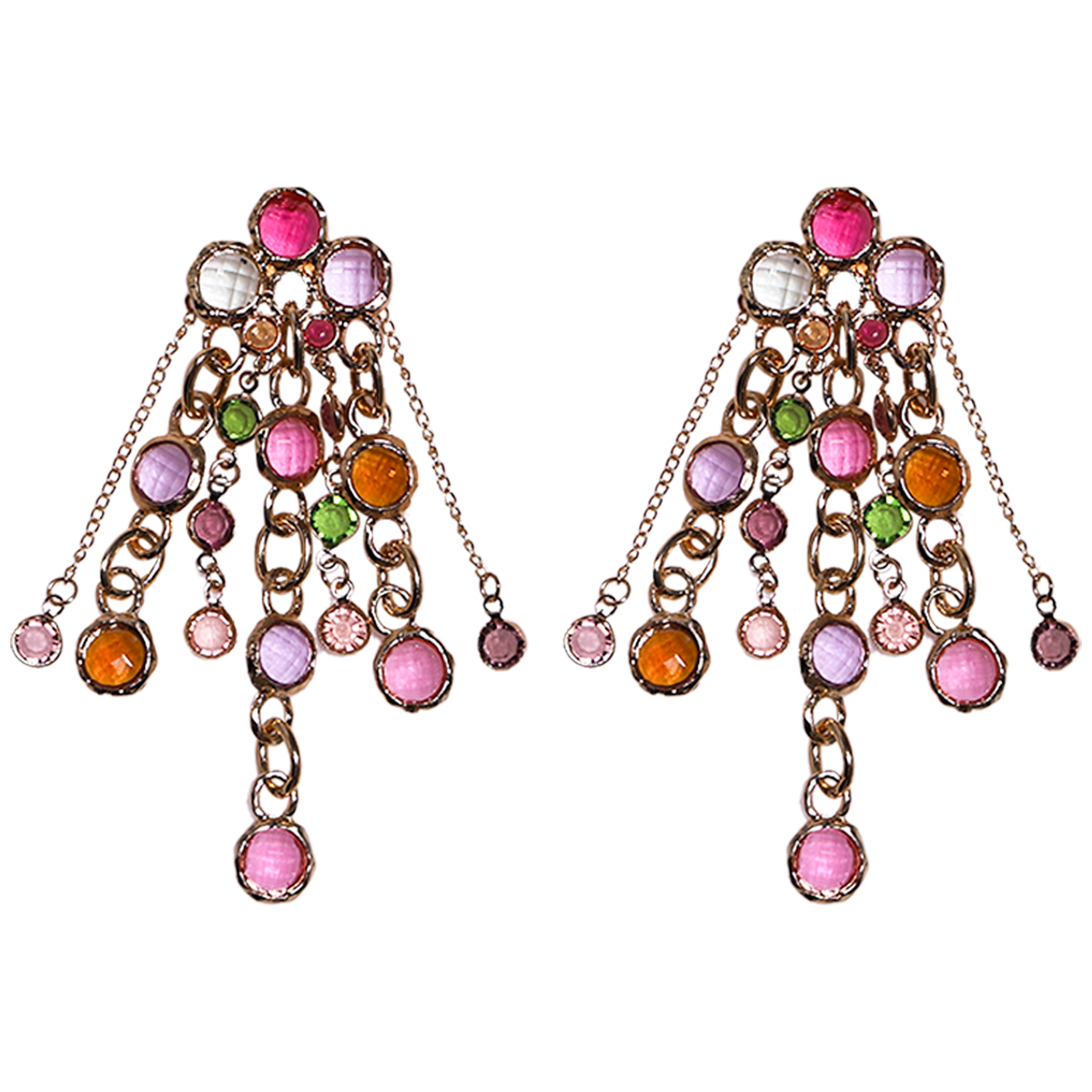 1 Pair Elegant Glam Tassel Inlay Alloy Resin Drop Earrings display picture 1