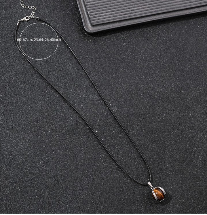 Streetwear Geometric Owl Stainless Steel Natural Stone Plating Men's Pendant Necklace display picture 2