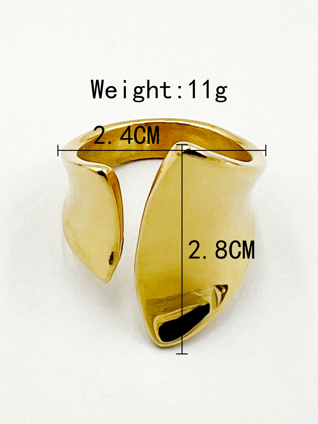 304 Stainless Steel 14K Gold Plated Nordic Style Plating Trumpet Rings display picture 3