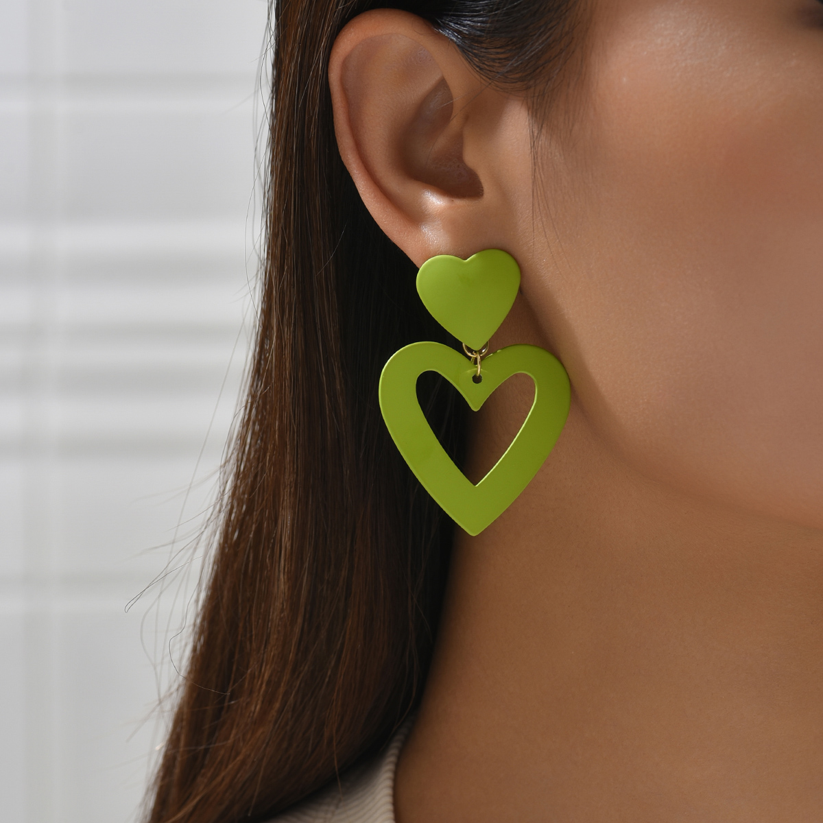1 Pair Casual Vacation Heart Shape Iron Drop Earrings display picture 3