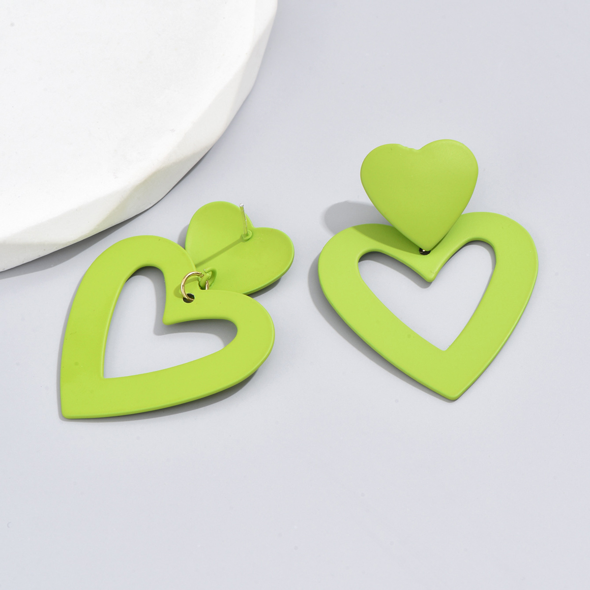 1 Pair Casual Vacation Heart Shape Iron Drop Earrings display picture 1