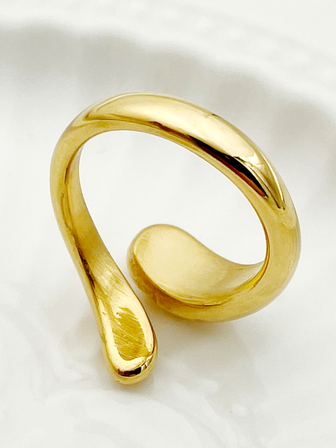 304 Stainless Steel 14K Gold Plated Retro Simple Style Plating Snake Rings display picture 1