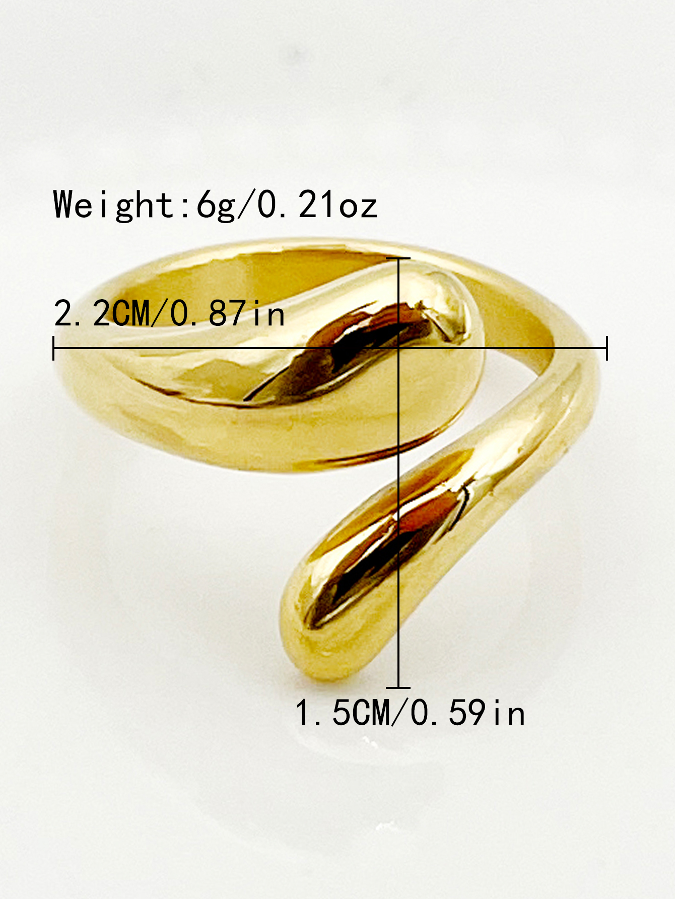 304 Stainless Steel 14K Gold Plated Retro Simple Style Plating Snake Rings display picture 2