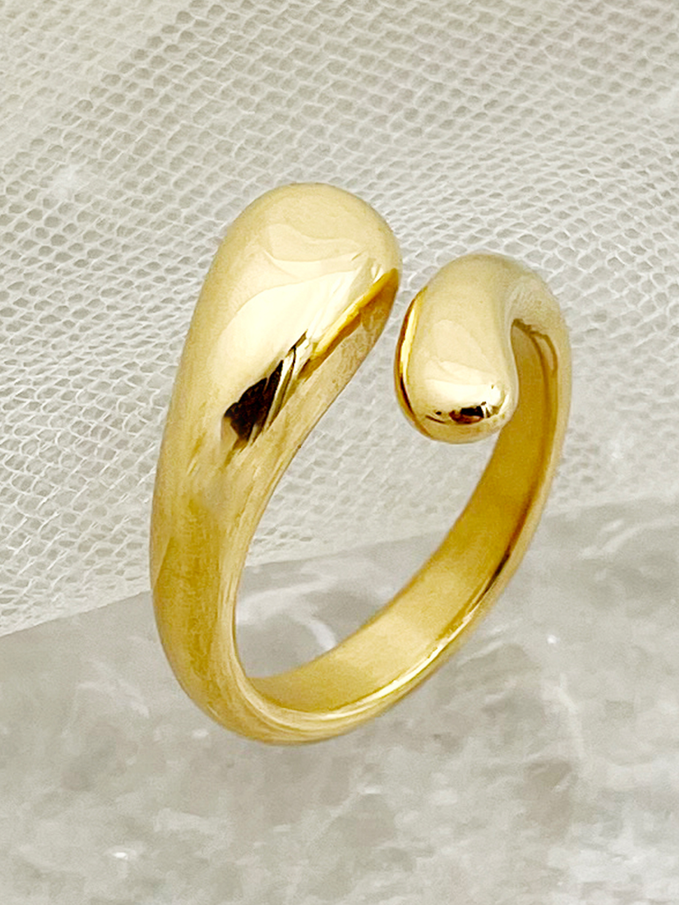 304 Stainless Steel 14K Gold Plated Retro Simple Style Plating Snake Rings display picture 3