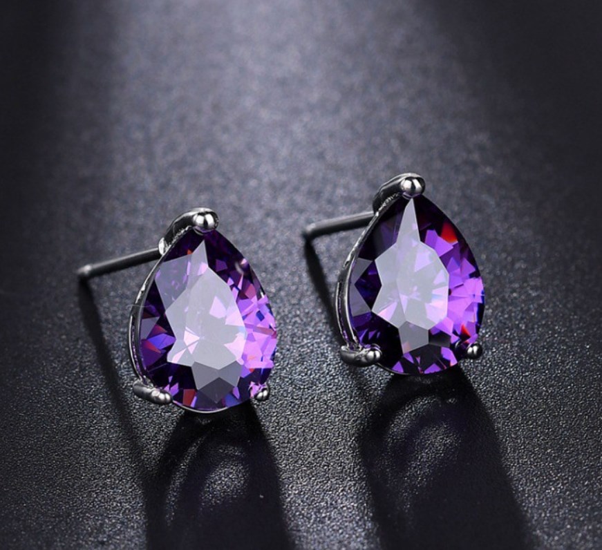 1 Pair Simple Style Water Droplets Inlay Copper Zircon Ear Studs display picture 2