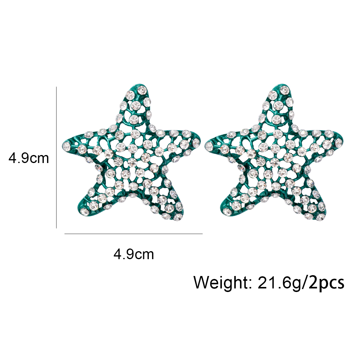 1 Pair Casual Vacation Starfish Inlay Alloy Rhinestones Ear Studs display picture 1