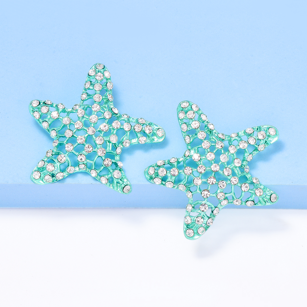 1 Pair Casual Vacation Starfish Inlay Alloy Rhinestones Ear Studs display picture 12