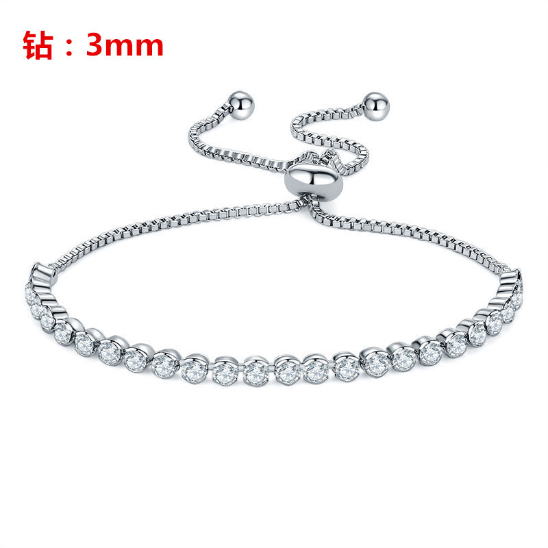 Copper Rhodium Plated Casual Inlay Geometric Zircon Bracelets display picture 3