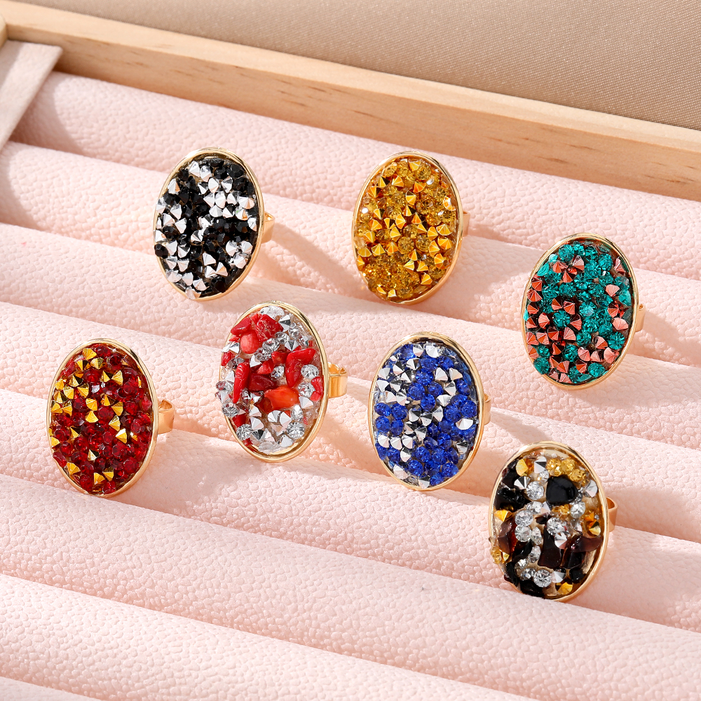Wholesale Jewelry Vacation Oval Alloy Resin Open Ring display picture 10