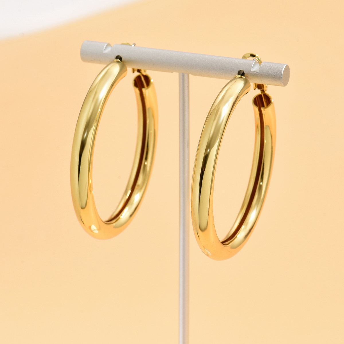 1 Pair Classic Style Commute Round Iron Hoop Earrings display picture 2