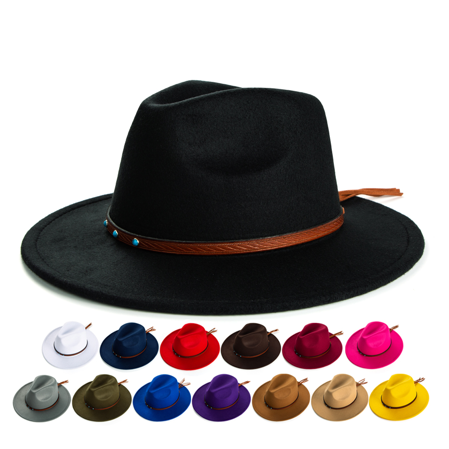 Unisex Vintage Style British Style Streetwear Solid Color Big Eaves Flat Eaves Fedora Hat display picture 17