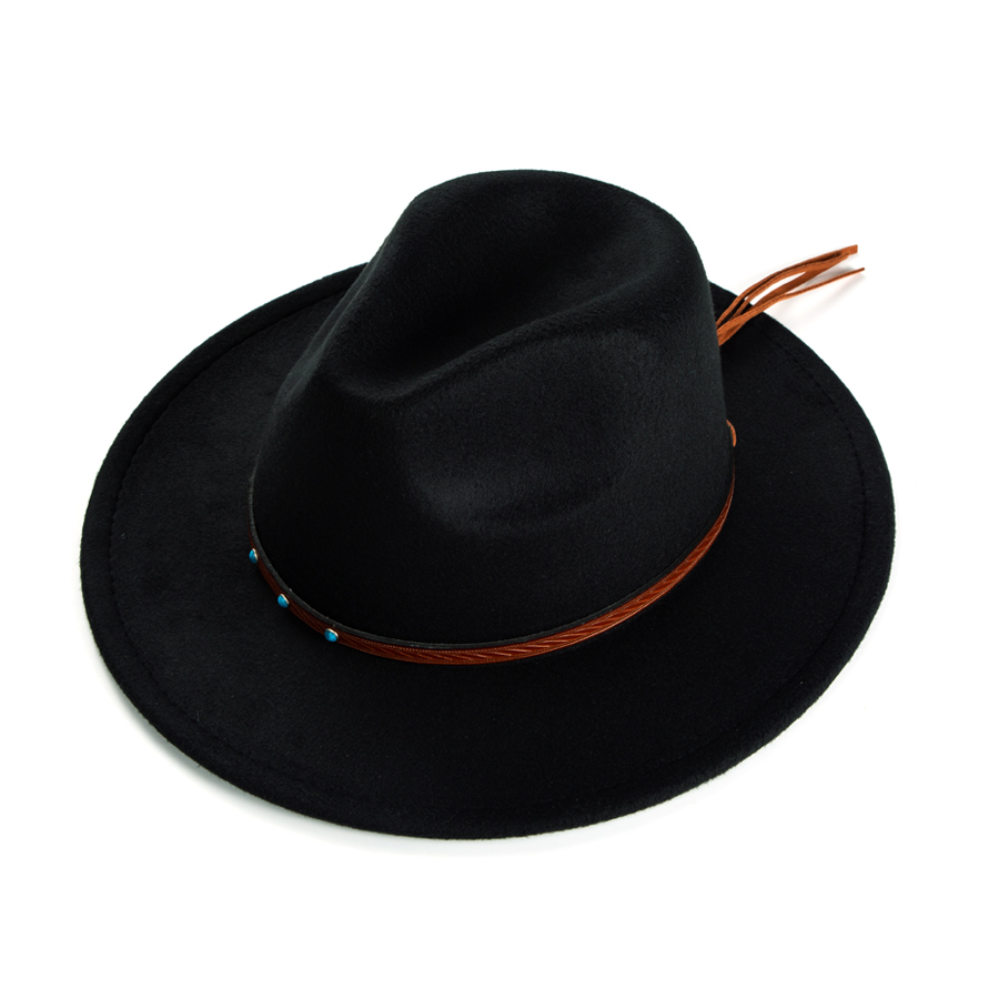 Unisex Vintage Style British Style Streetwear Solid Color Big Eaves Flat Eaves Fedora Hat display picture 4