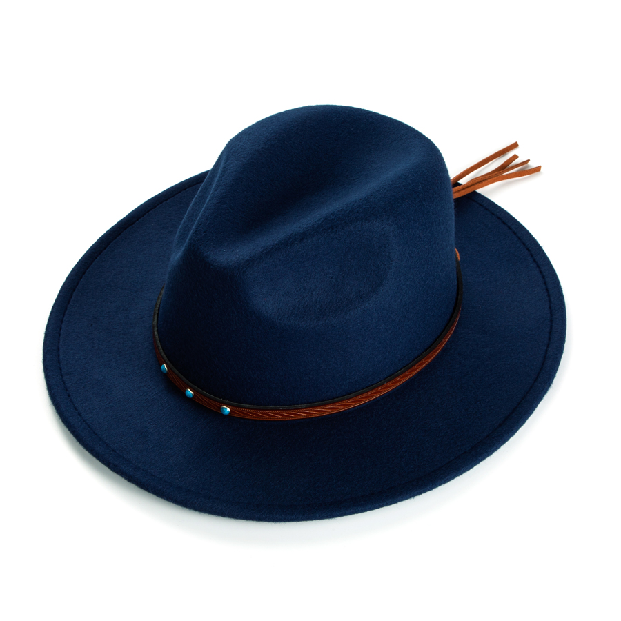 Unisex Vintage Style British Style Streetwear Solid Color Big Eaves Flat Eaves Fedora Hat display picture 3