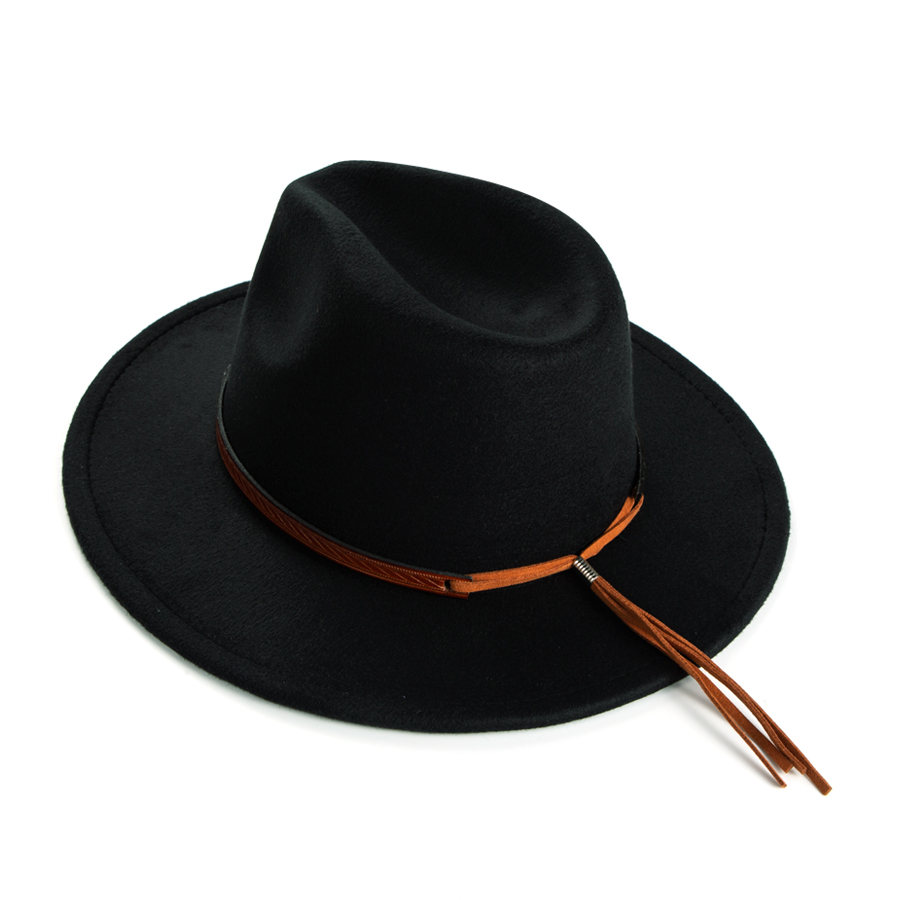 Unisex Vintage Style British Style Streetwear Solid Color Big Eaves Flat Eaves Fedora Hat display picture 16
