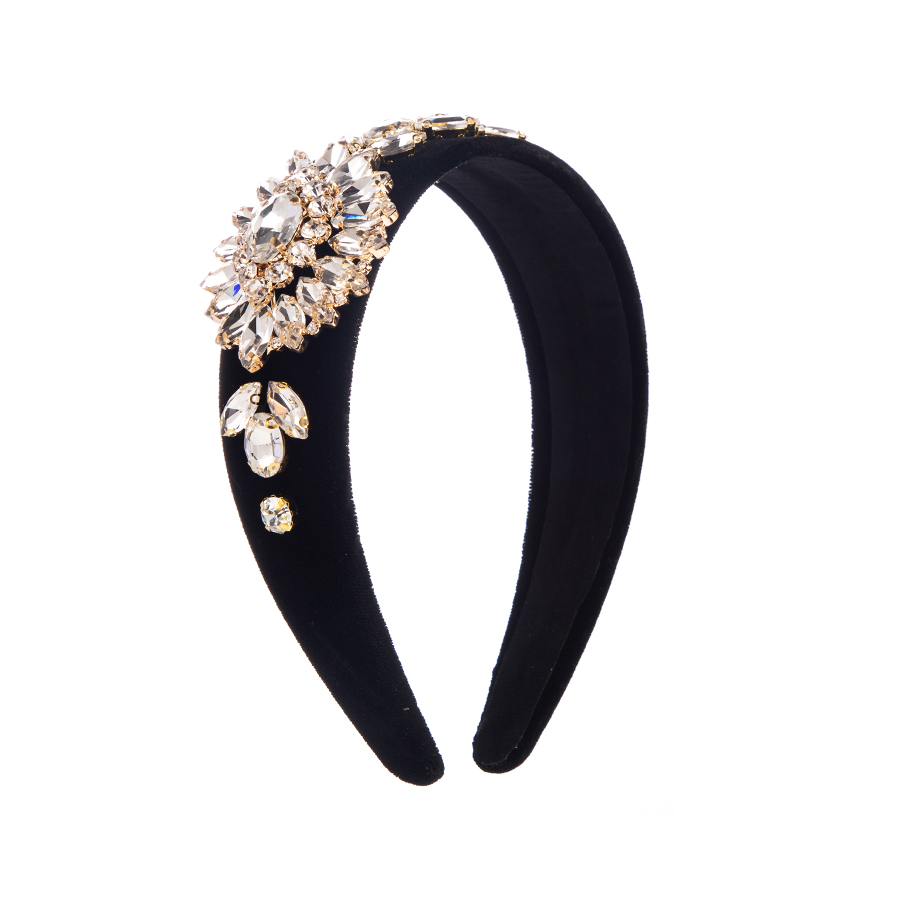 Elegant Luxurious Flower Cloth Inlay Rhinestones Hair Band display picture 9